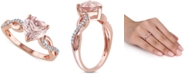 Macy's Morganite (1-3/4 ct. t.w.) & Diamond (1/10 ct. t.w.) Heart Ring in 10k Rose Gold